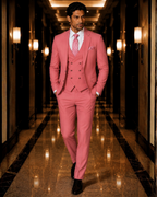 (Watermelon Pink) Solids 3-Piece Suit