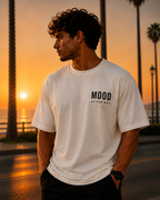 (White) Moody Panda Avtar Front-Back Graphic Oversized Tee