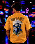 (Yellow) Anime Front-Back Graphic Oversized Tee