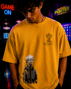 (Yellow) Anime Front-Back Graphic Oversized Tee