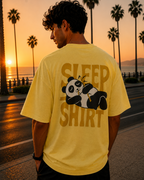 (Yellow) Sleeping Panda Front-Back Graphic Oversized Tee