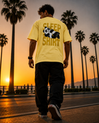 (Yellow) Sleeping Panda Front-Back Graphic Oversized Tee