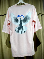 (Baby Pink) Freedom Bird Front-Back Graphic Oversized Tee
