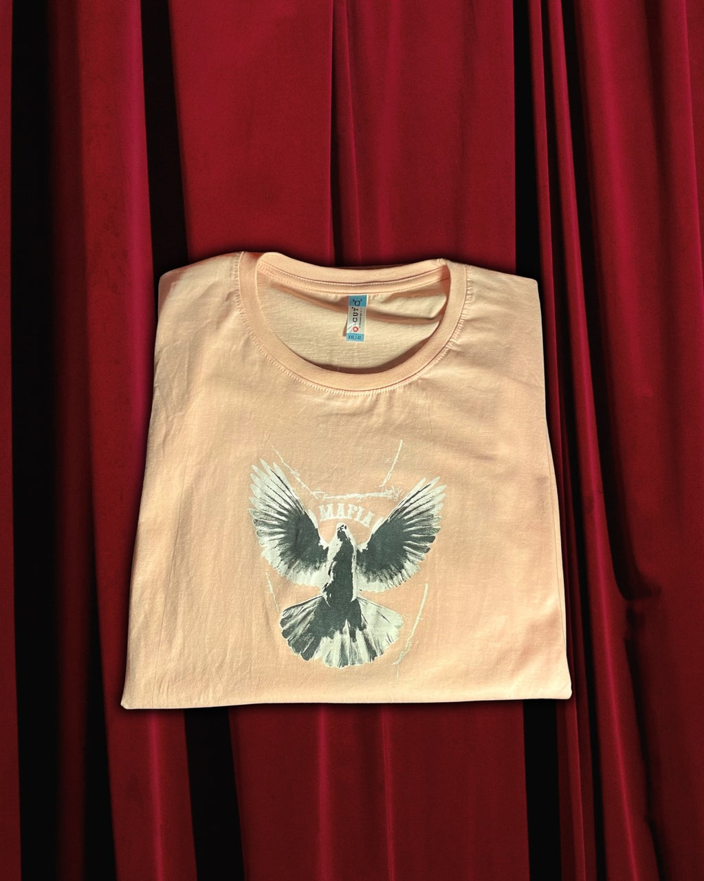 (Baby Pink) Freedom Bird Front-Back Graphic Oversized Tee