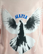 (Baby Pink) Freedom Bird Front-Back Graphic Oversized Tee