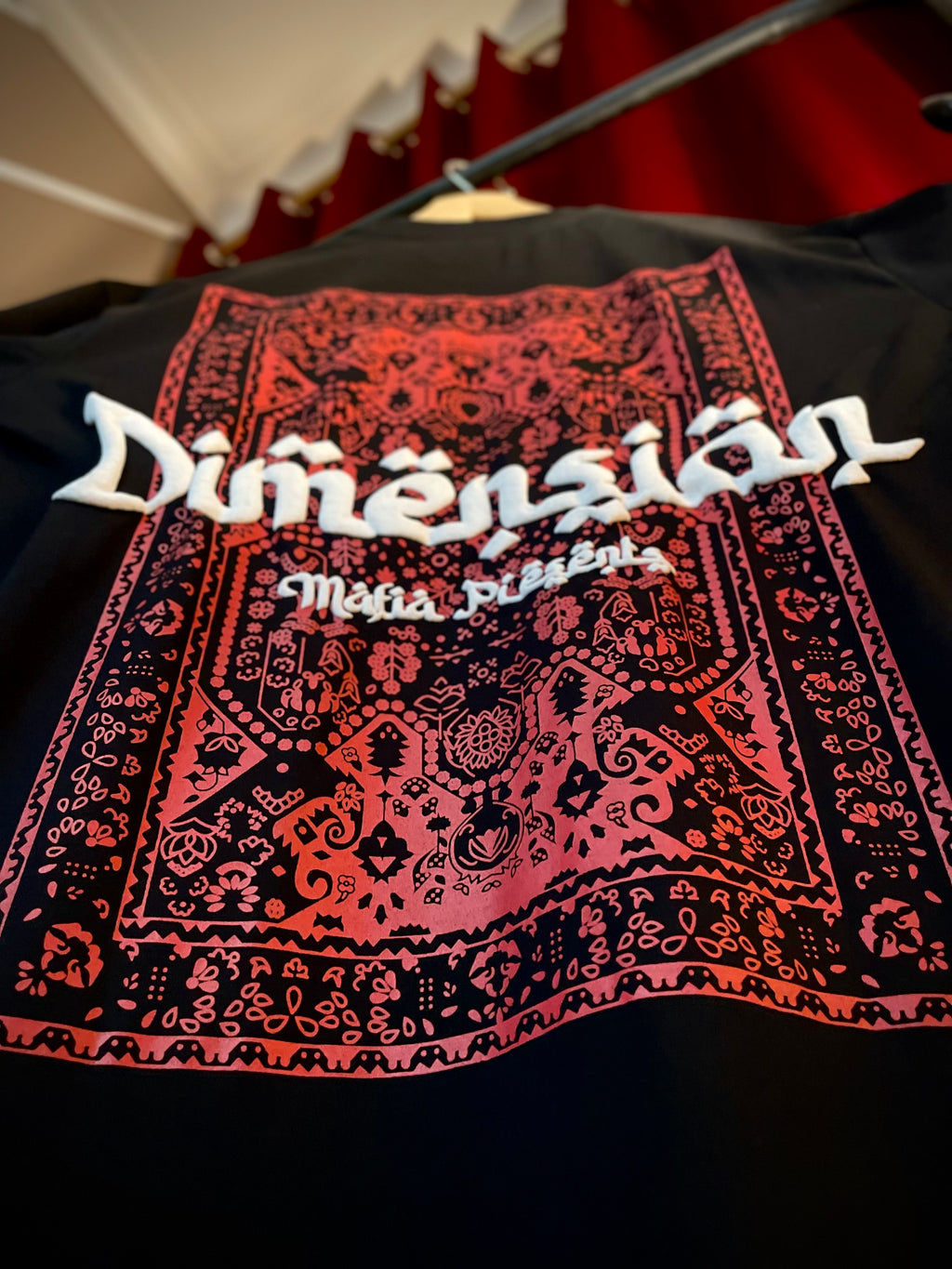 (Black) Dimension Graphic 3D Print Oversized Tee