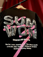 (Black) Los Angeles Graphic 3D Print Oversized Tee