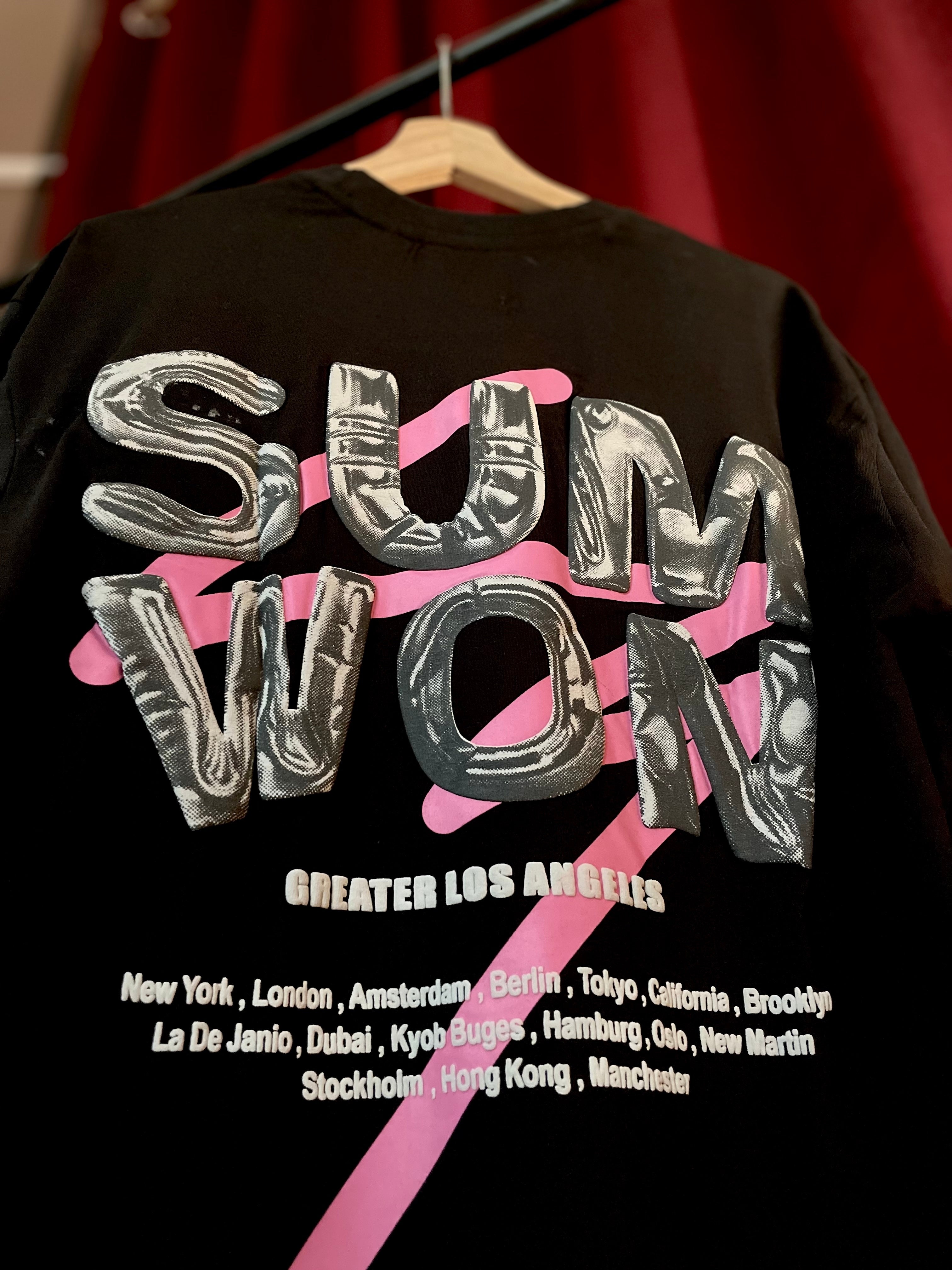 (Black) Los Angeles Graphic 3D Print Oversized Tee