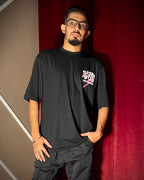 (Black) Los Angeles Graphic 3D Print Oversized Tee