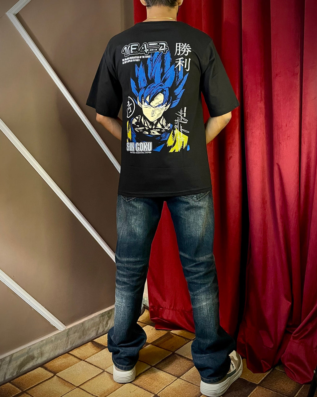 (Black) Anime Front-Back Graphic Oversized Tee