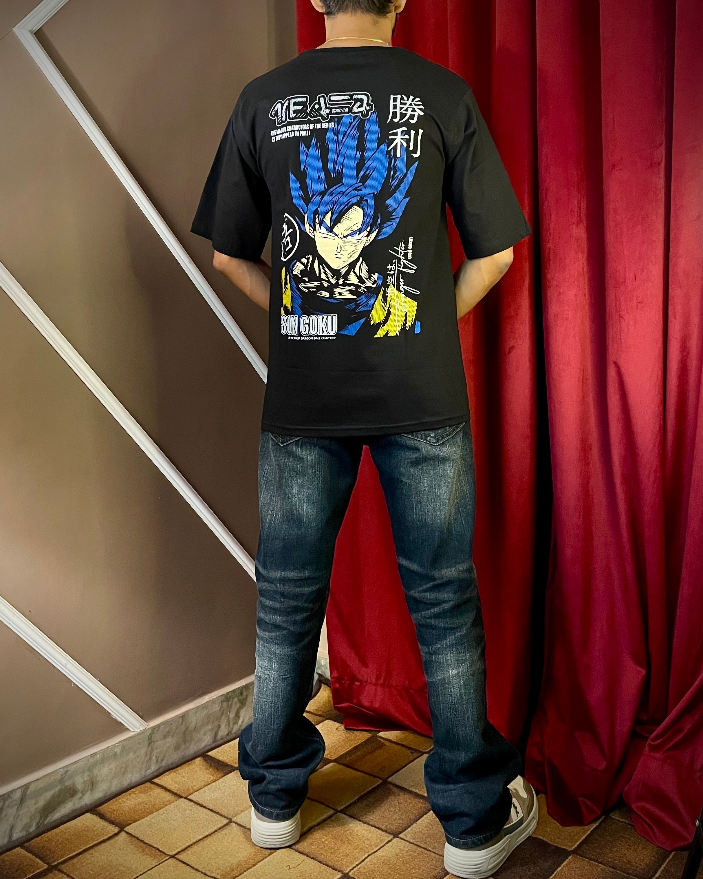 (Black) Anime Front-Back Graphic Oversized Tee