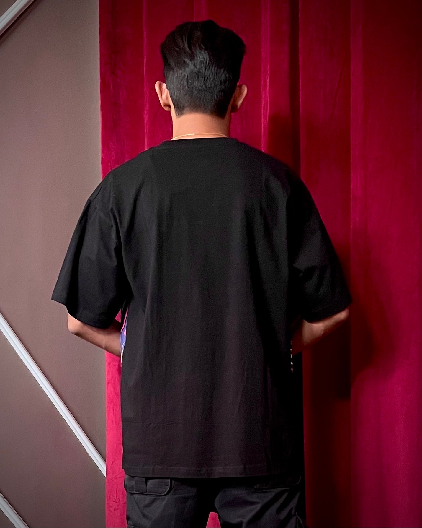 (Black) Cocktails & Dreams Front Graphic Oversized Tee