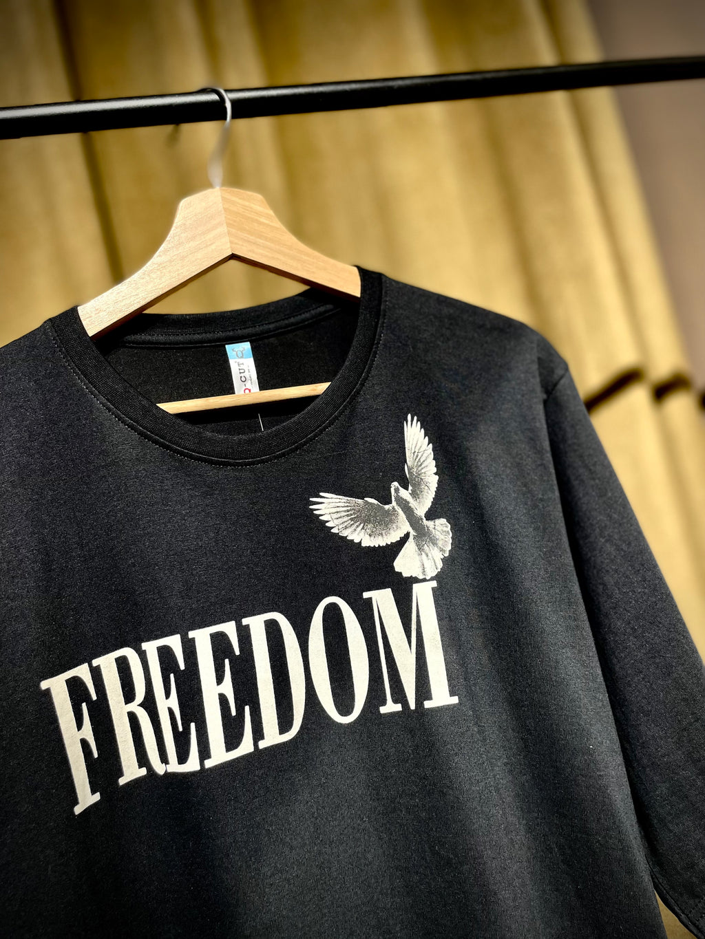 (Black) Freedom Bird Front-Back Graphic Oversized Tee