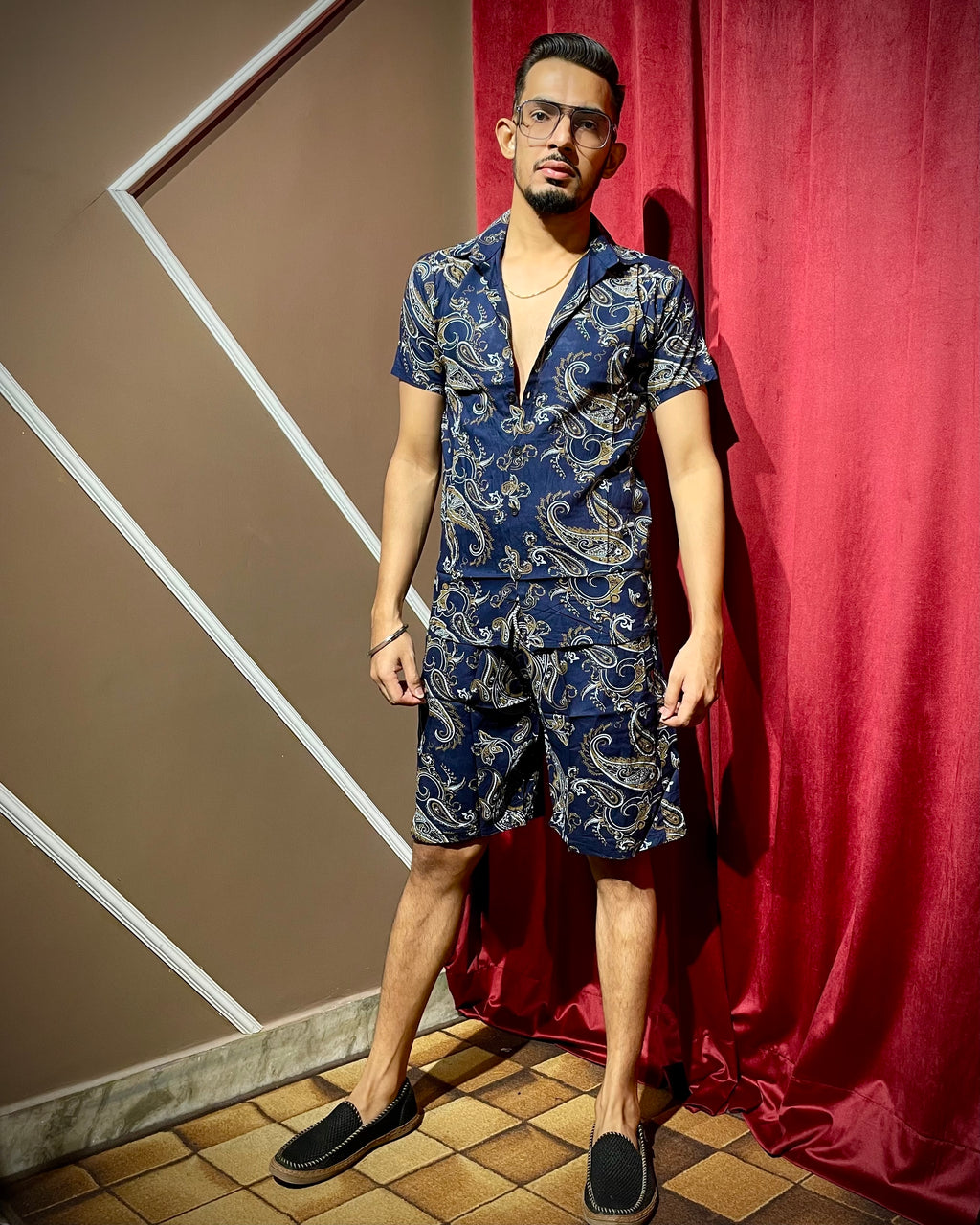 (Blue) Paisley Printed Co-ord Set