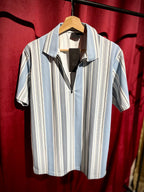 (Blue-White) Zipper Tee