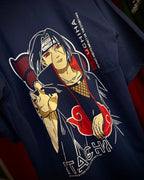 (Blue) Anime Front-Back Graphic Oversized Tee