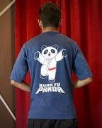 (Blue) Kung Fu Panda Avtar Front-Back Graphic Oversized Tee