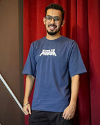 (Blue) Kung Fu Panda Avtar Front-Back Graphic Oversized Tee