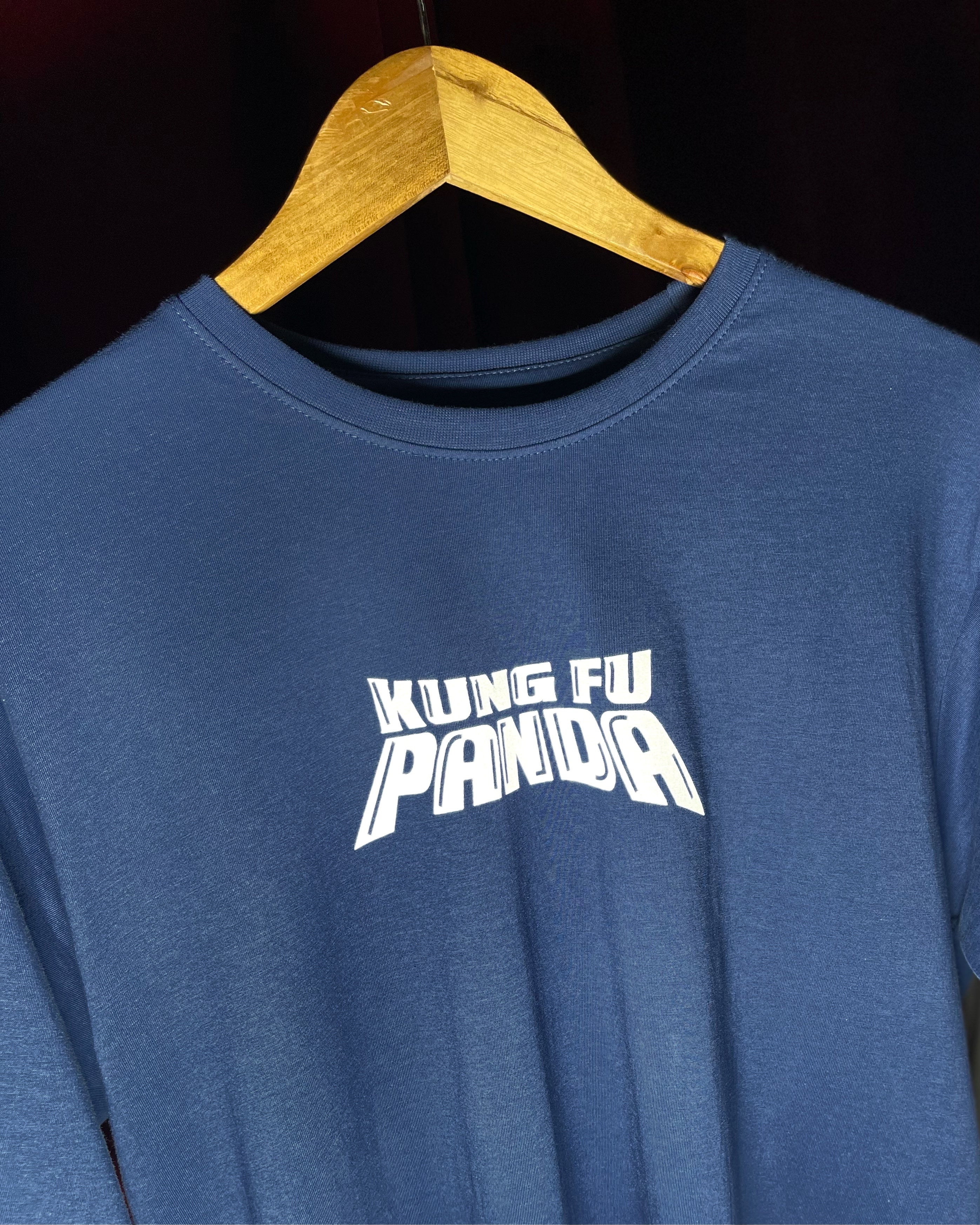(Blue) Kung Fu Panda Avtar Front-Back Graphic Oversized Tee