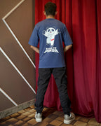 (Blue) Kung Fu Panda Avtar Front-Back Graphic Oversized Tee