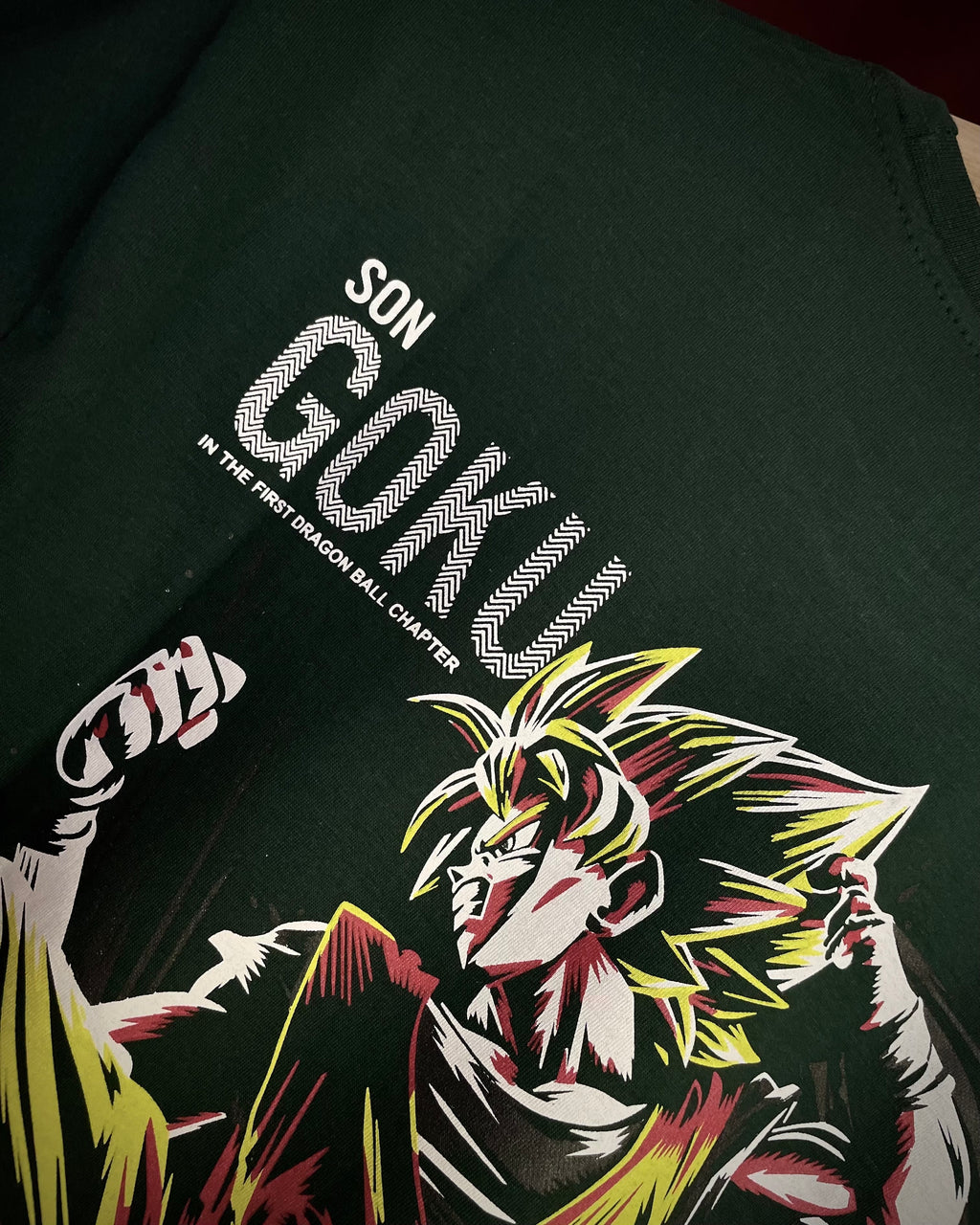 (Bottle Green) Anime Front-Back Graphic Oversized Tee