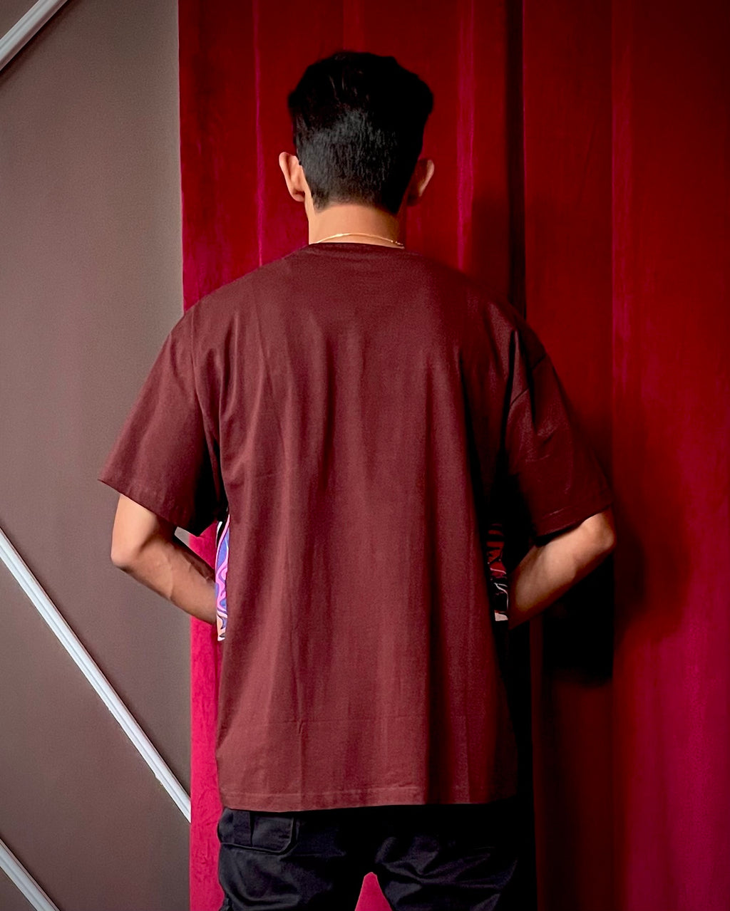 (Brown) Cocktails & Dreams Front Graphic Oversized Tee