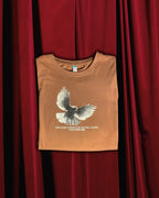 (Brown) Freedom Bird Front-Back Graphic Oversized Tee