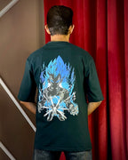 (Dark Green) Anime Graphic 3D Print Oversized Tee