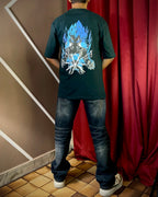 (Dark Green) Anime Graphic 3D Print Oversized Tee