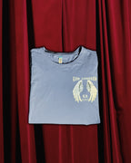 (Glaucous Blue) Freedom Bird Front-Back Graphic Oversized Tee