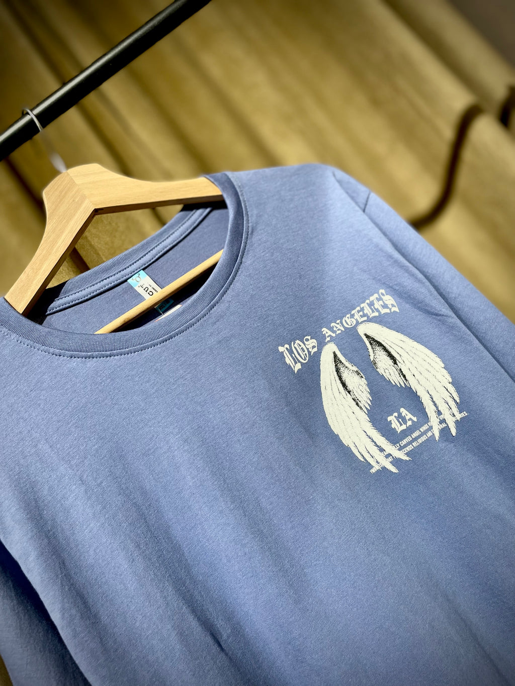 (Glaucous Blue) Freedom Bird Front-Back Graphic Oversized Tee