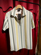 (Green-White) Zipper Tee