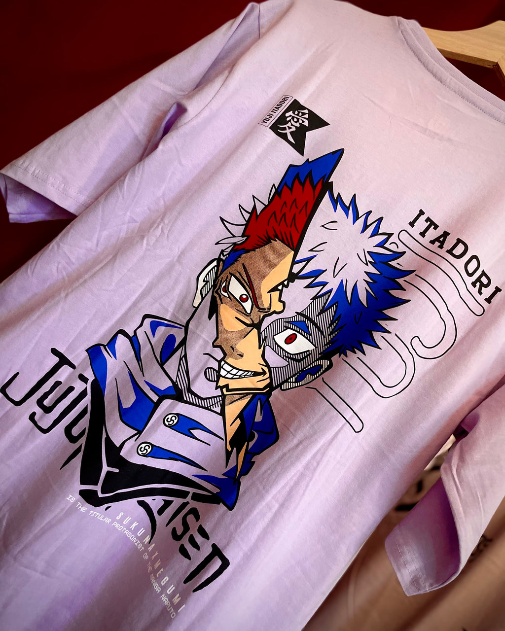 (Lavender) Anime Front-Back Graphic Oversized Tee