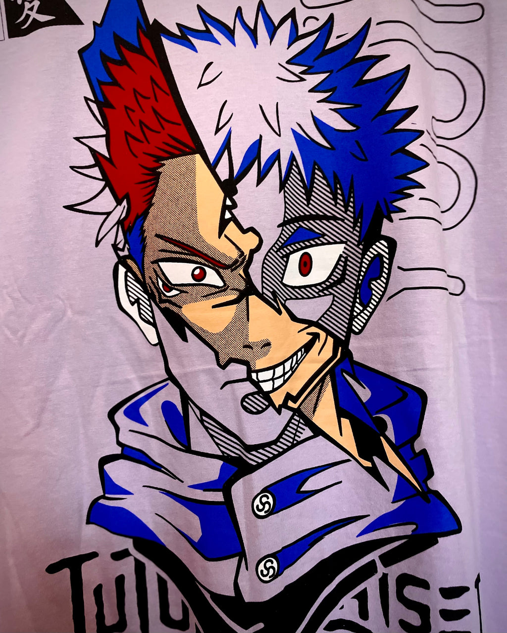 (Lavender) Anime Front-Back Graphic Oversized Tee