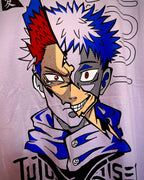 (Lavender) Anime Front-Back Graphic Oversized Tee