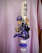 (Lavender) Anime Front-Back Graphic Oversized Tee