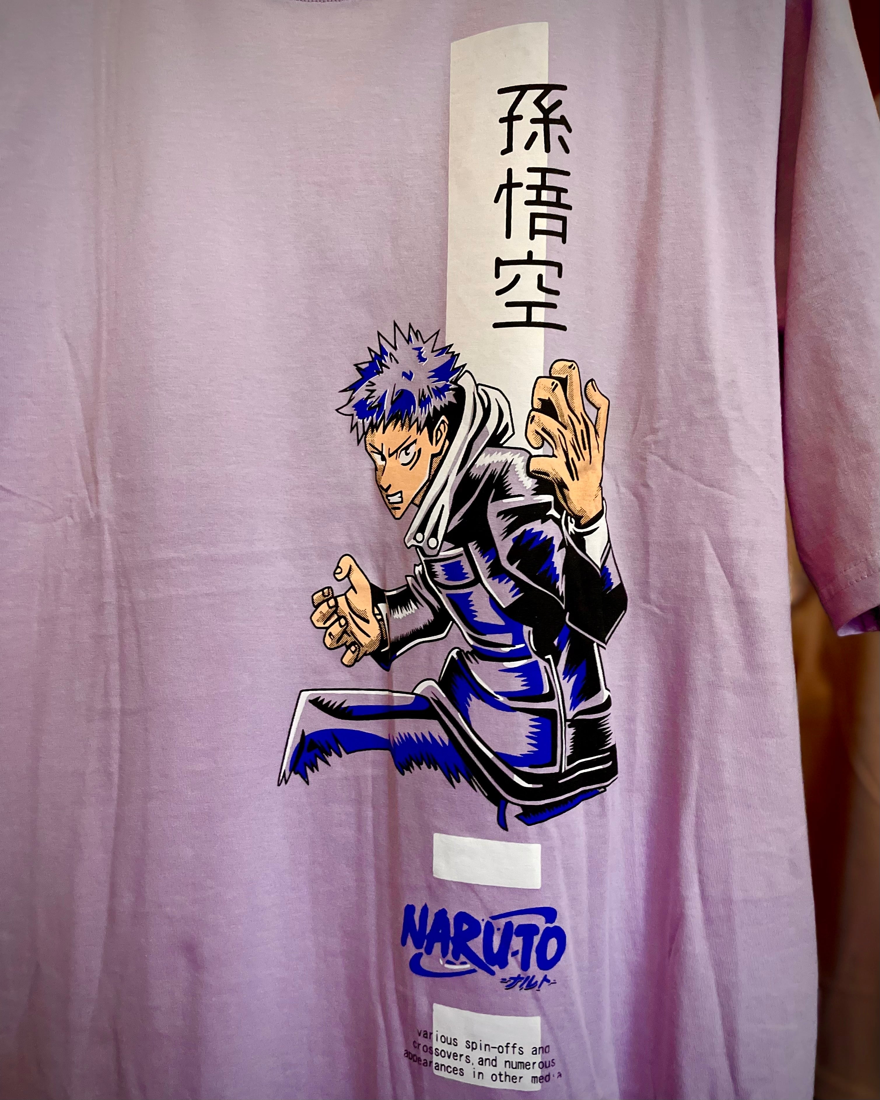 (Lavender) Anime Front-Back Graphic Oversized Tee