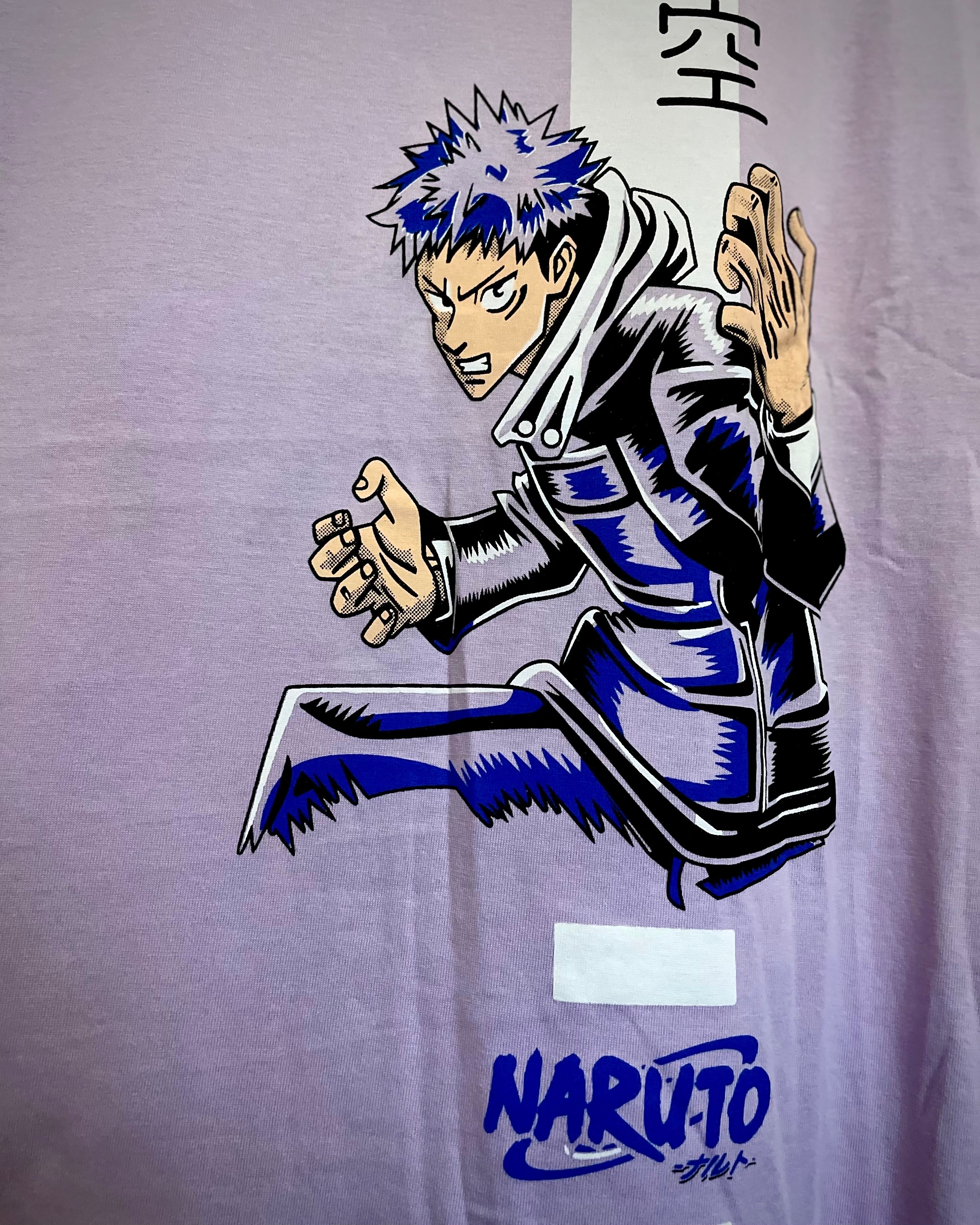 (Lavender) Anime Front-Back Graphic Oversized Tee