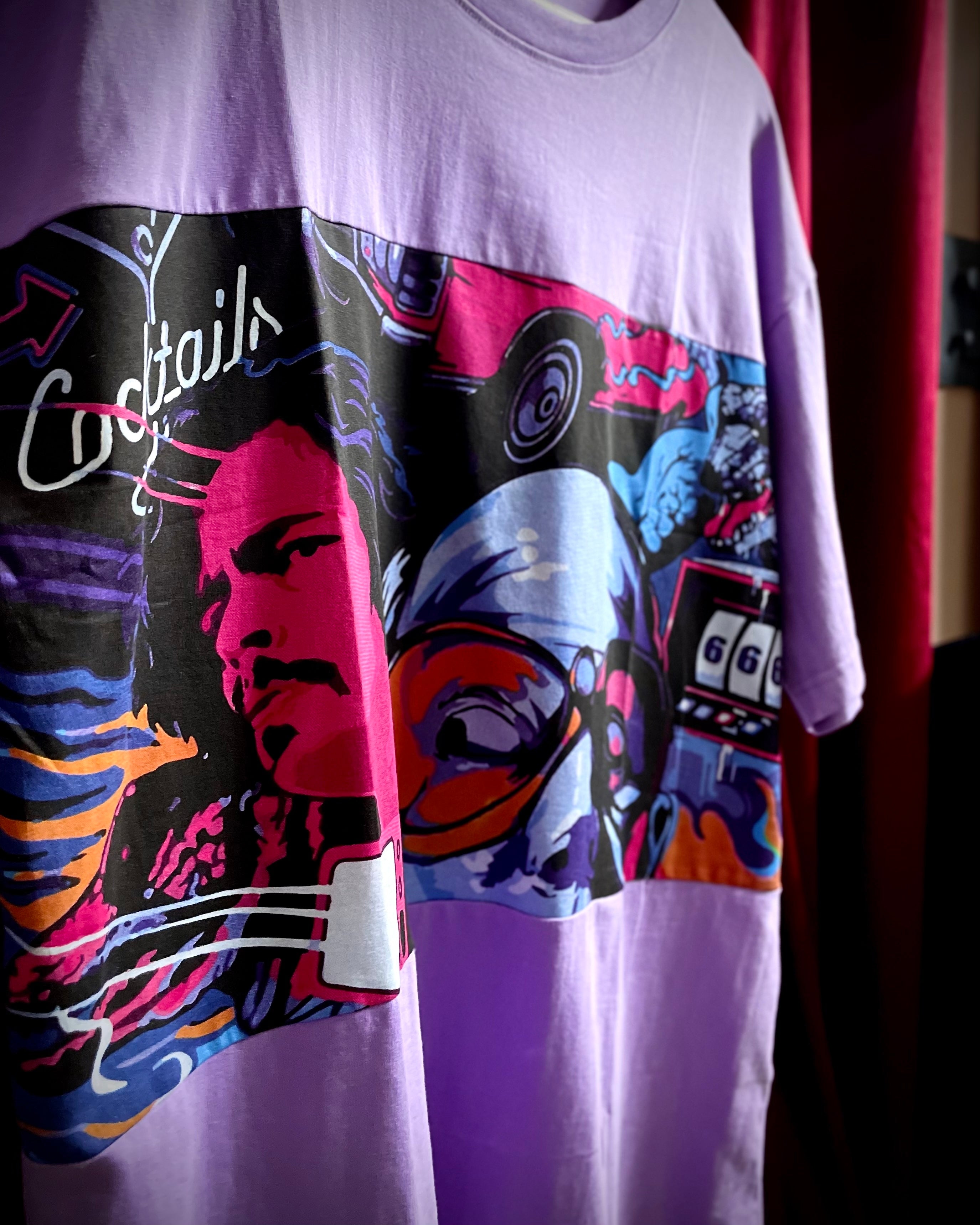 (Lavender) Cocktails & Dreams Front Graphic Oversized Tee