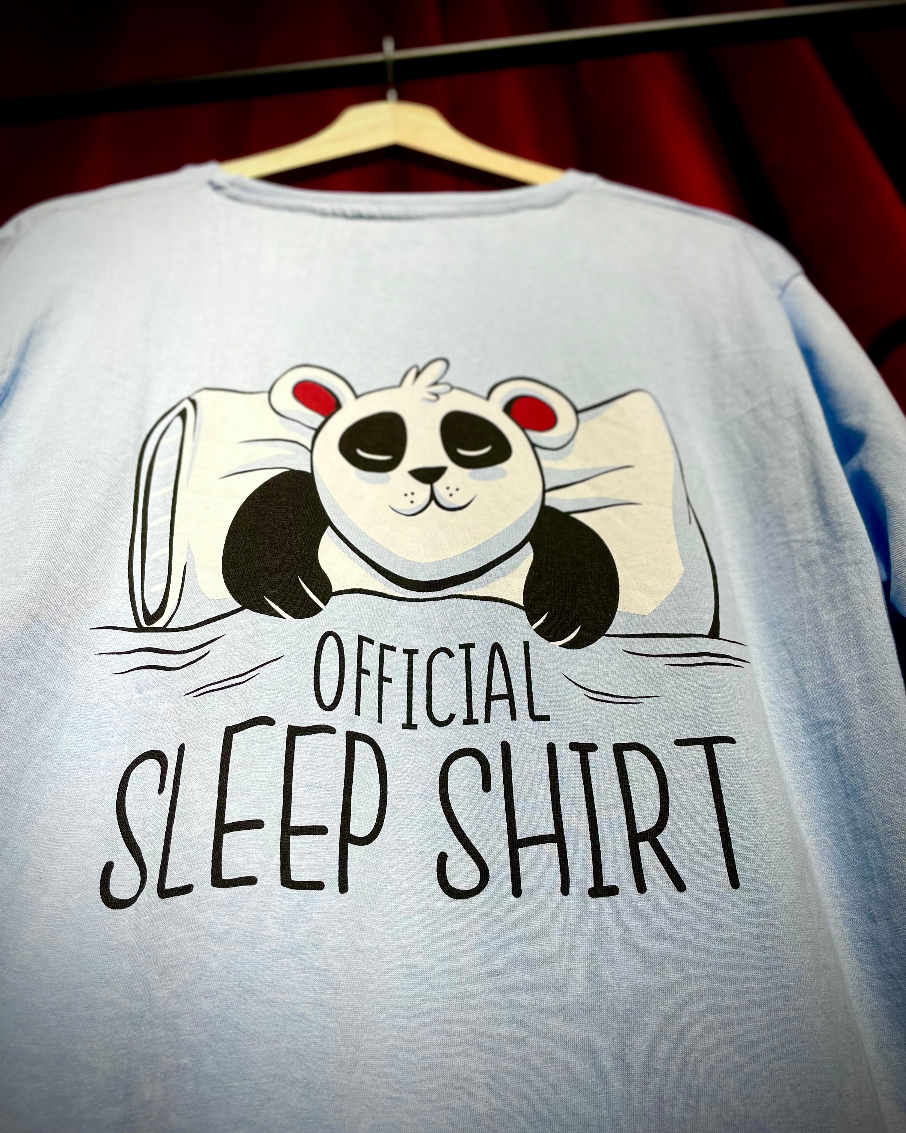 (Light Blue) Sleeping Panda Front-Back Graphic Oversized Tee