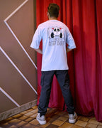 (Light Blue) Sleeping Panda Front-Back Graphic Oversized Tee