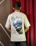 (Light Grey) Anime Front-Back Graphic Oversized Tee