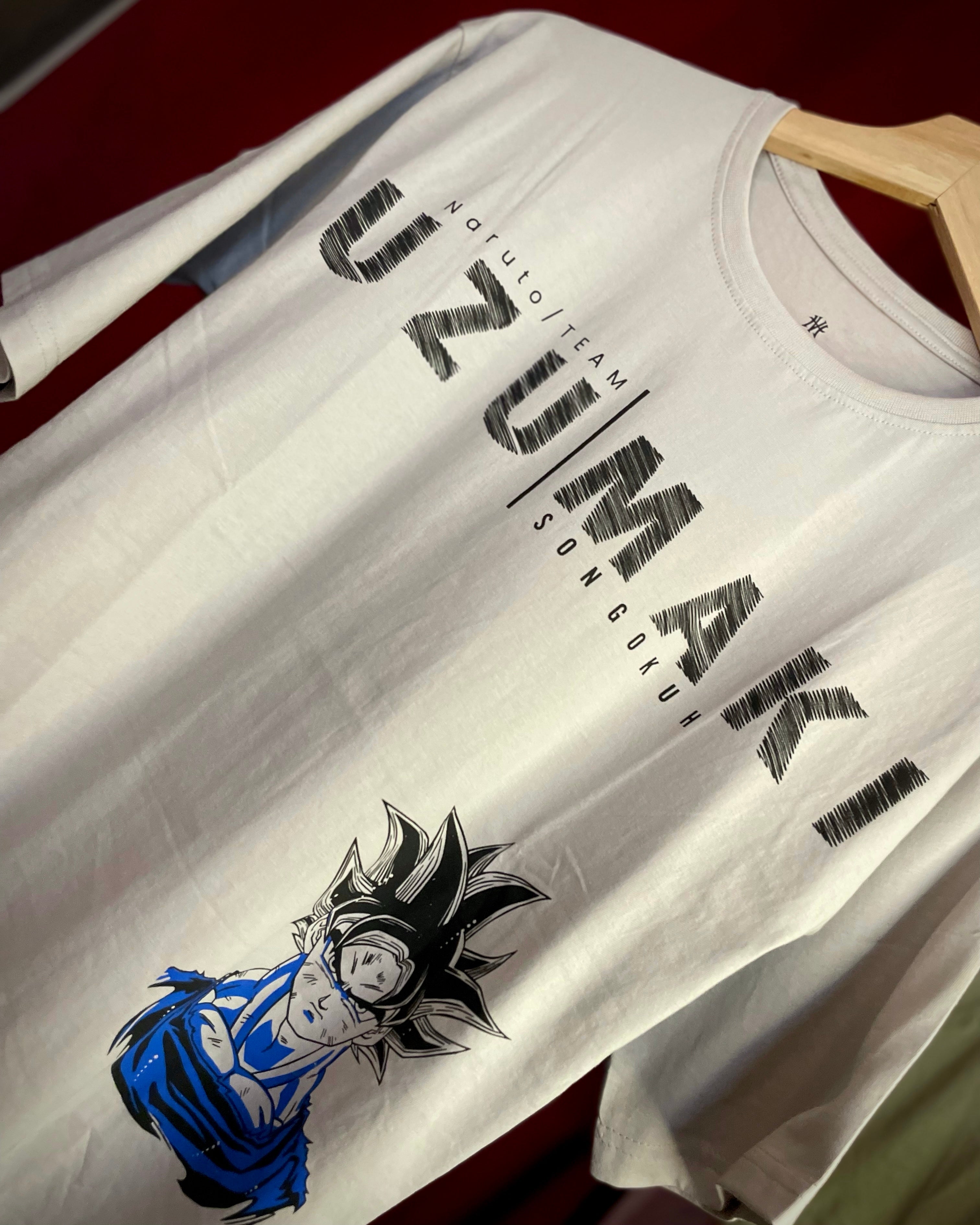 (Light Grey) Anime Front-Back Graphic Oversized Tee