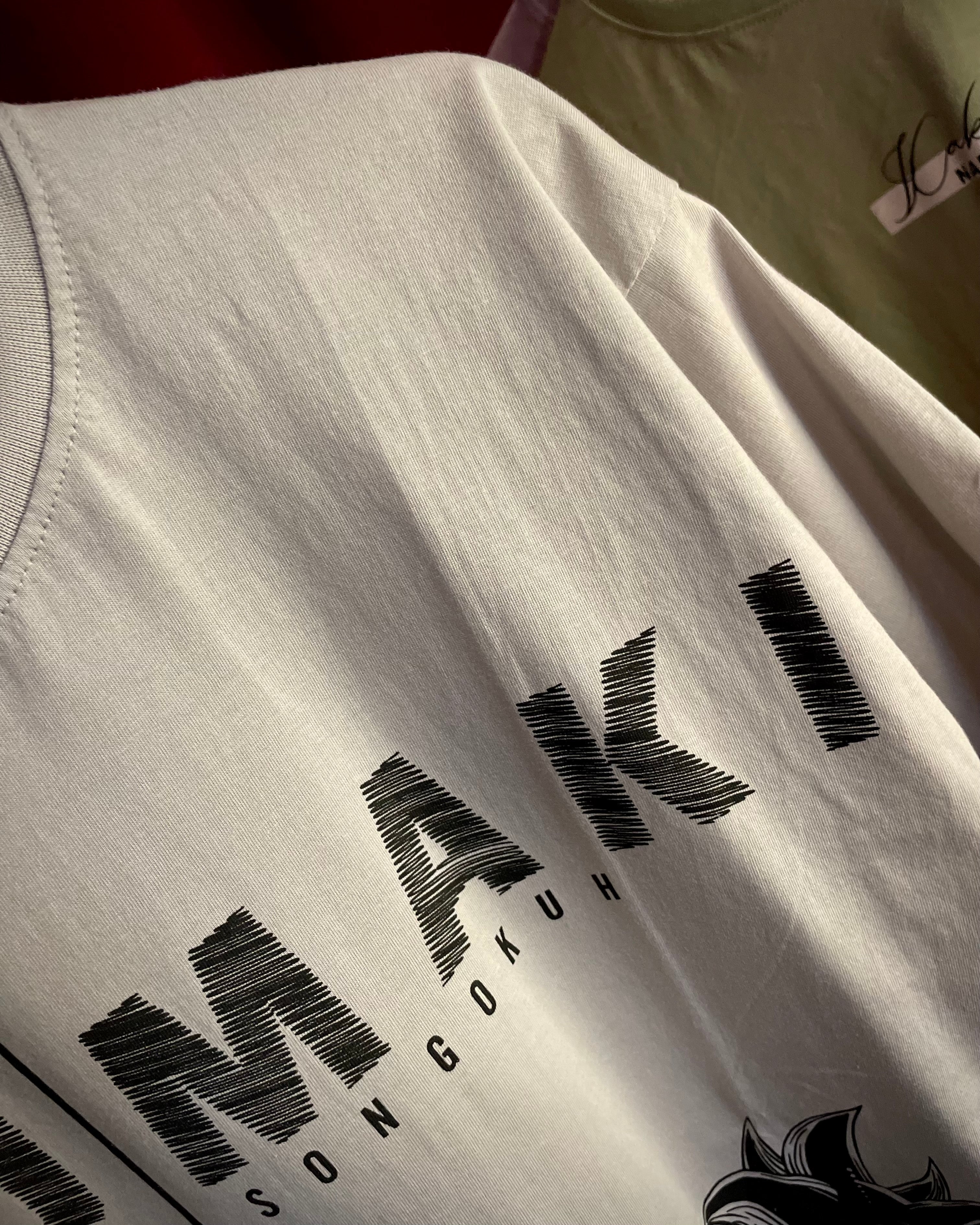 (Light Grey) Anime Front-Back Graphic Oversized Tee