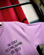 (Lilac) Sleeping Panda Front-Back Graphic Oversized Tee