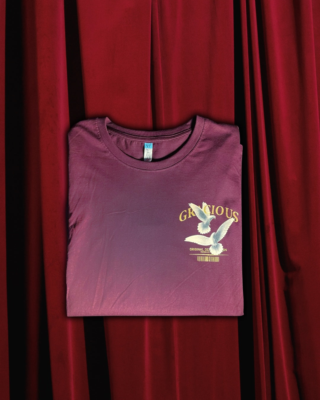 (Maroon) Freedom Bird Front-Back Graphic Oversized Tee