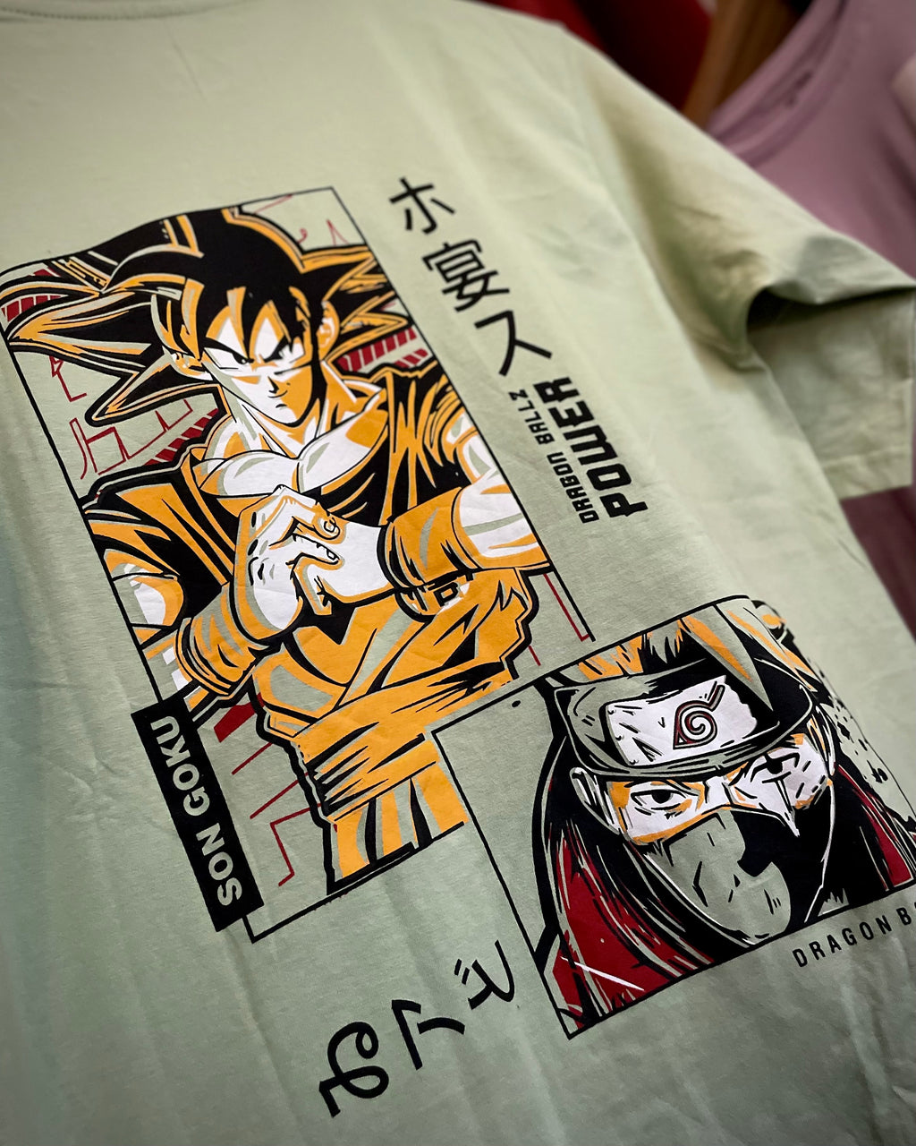 (Mint Green) Anime Front-Back Graphic Oversized Tee