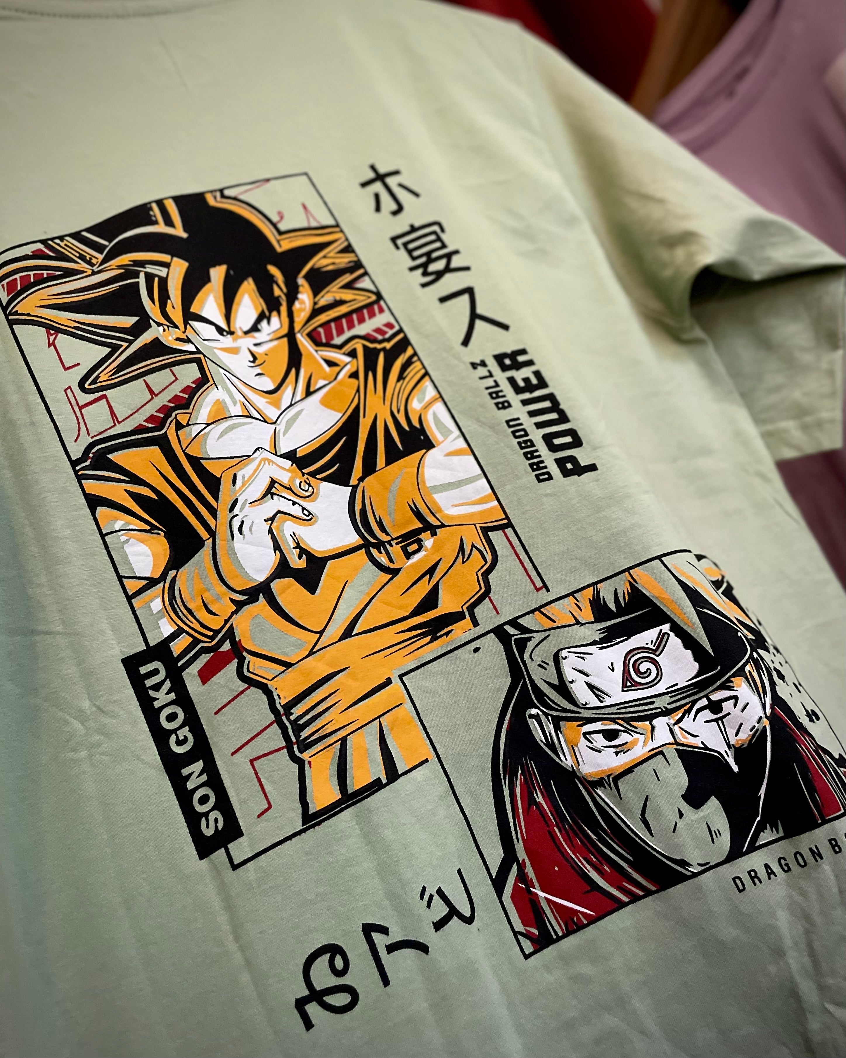 (Mint Green) Anime Front-Back Graphic Oversized Tee