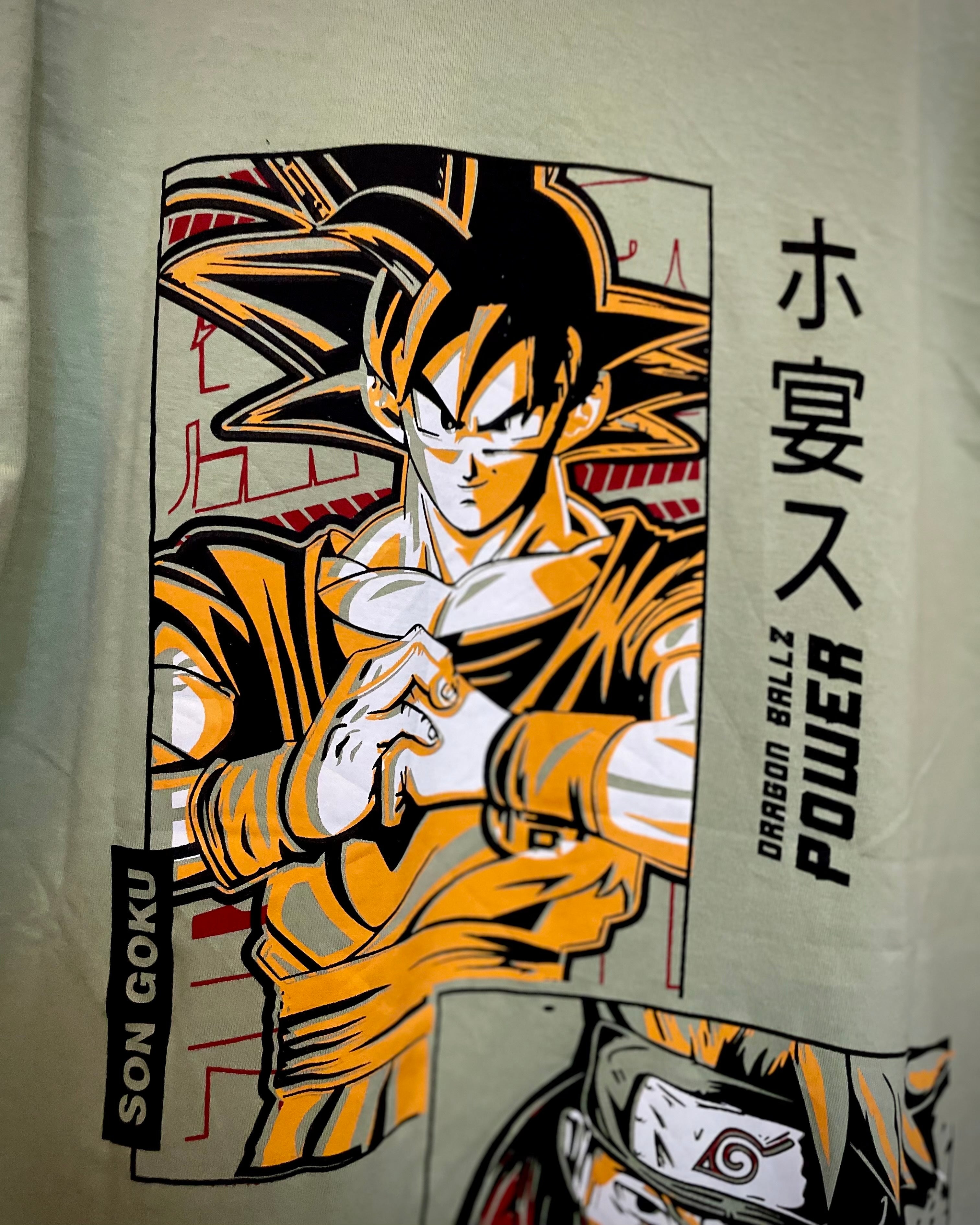 (Mint Green) Anime Front-Back Graphic Oversized Tee