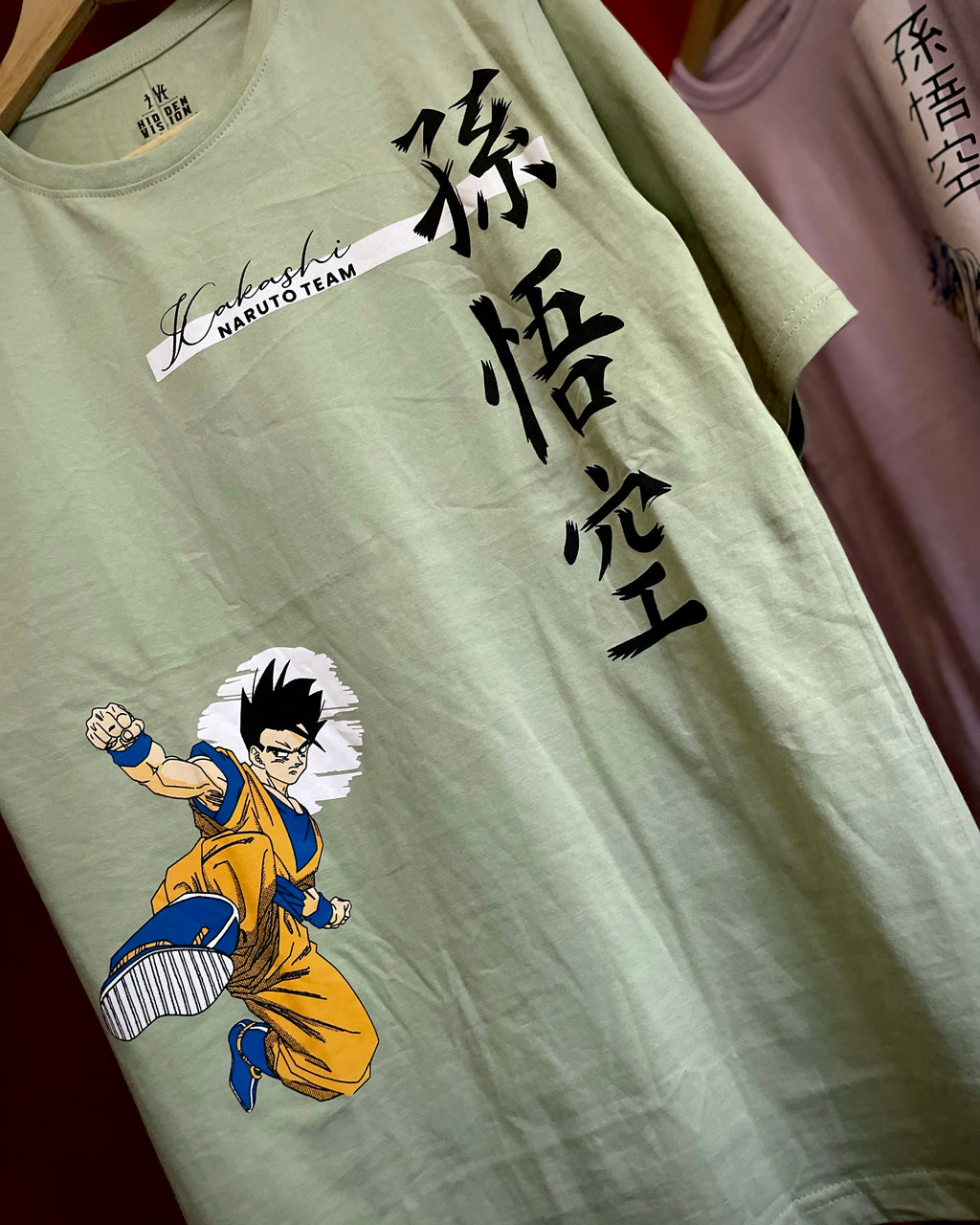 (Mint Green) Anime Front-Back Graphic Oversized Tee